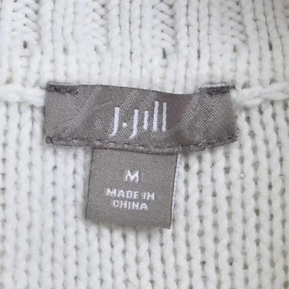 J Jill Turtleneck Knit  Sweater White Long Sleeve Size Medium - Picture 8 of 12